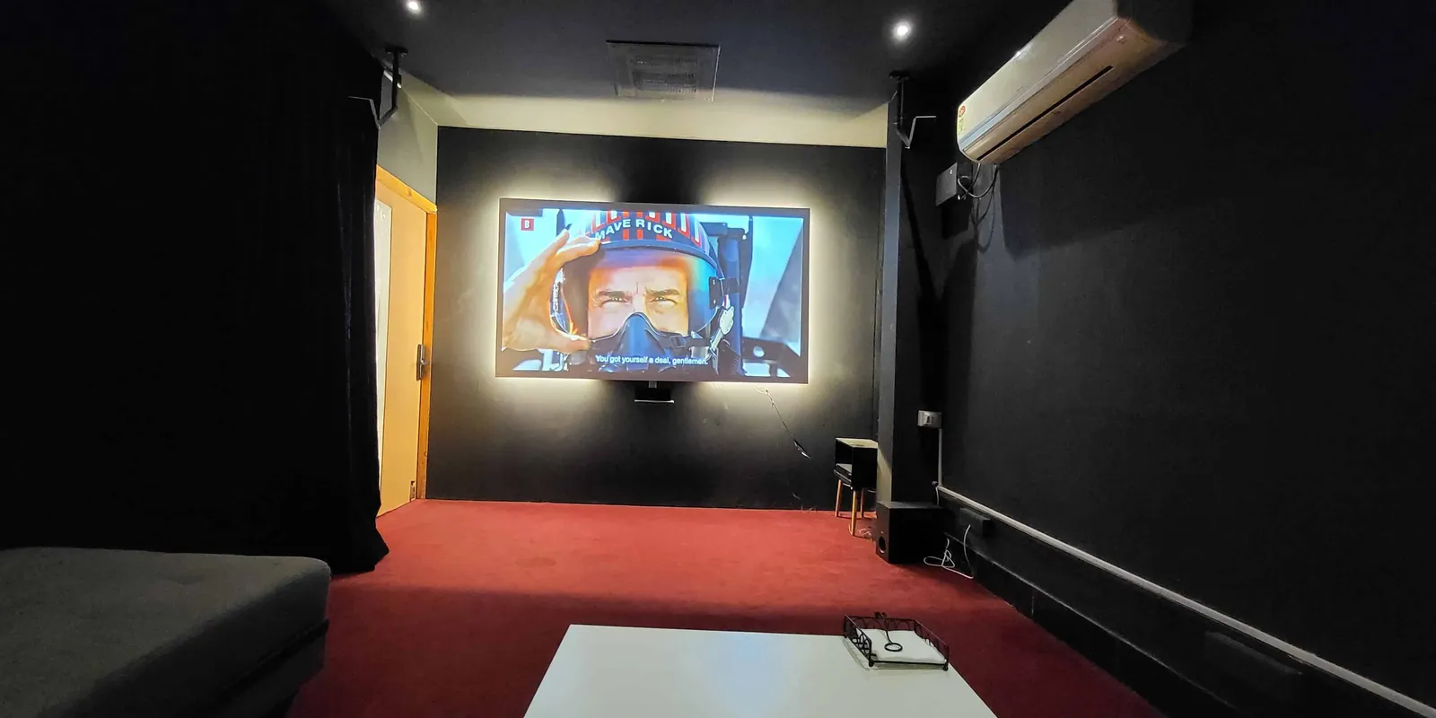 COSMOS private theatre at Rosae, Koramangala — group room for up to 8 guests
